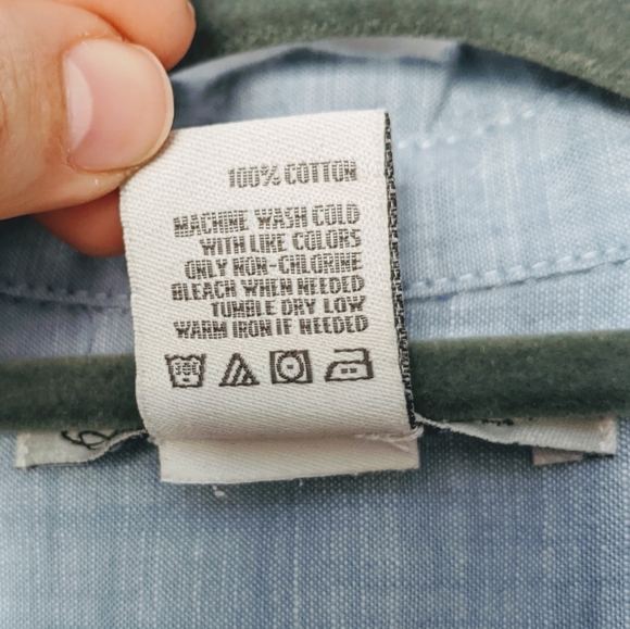 AMERICAN RAG Blue Button Down Shirt with Crochet - Picture 4 of 4